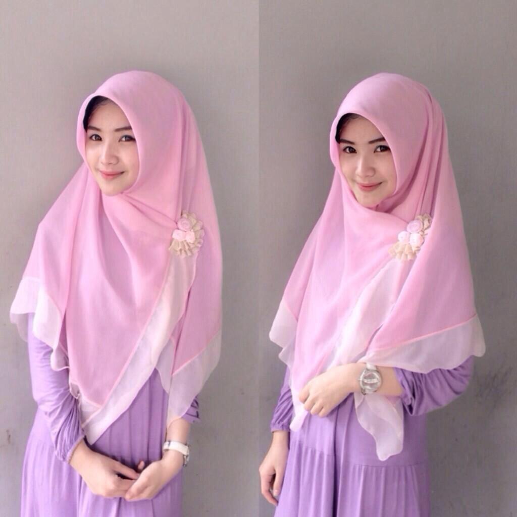 Tutorial Hijab Syar I Segi  Empat  Modelhijab44